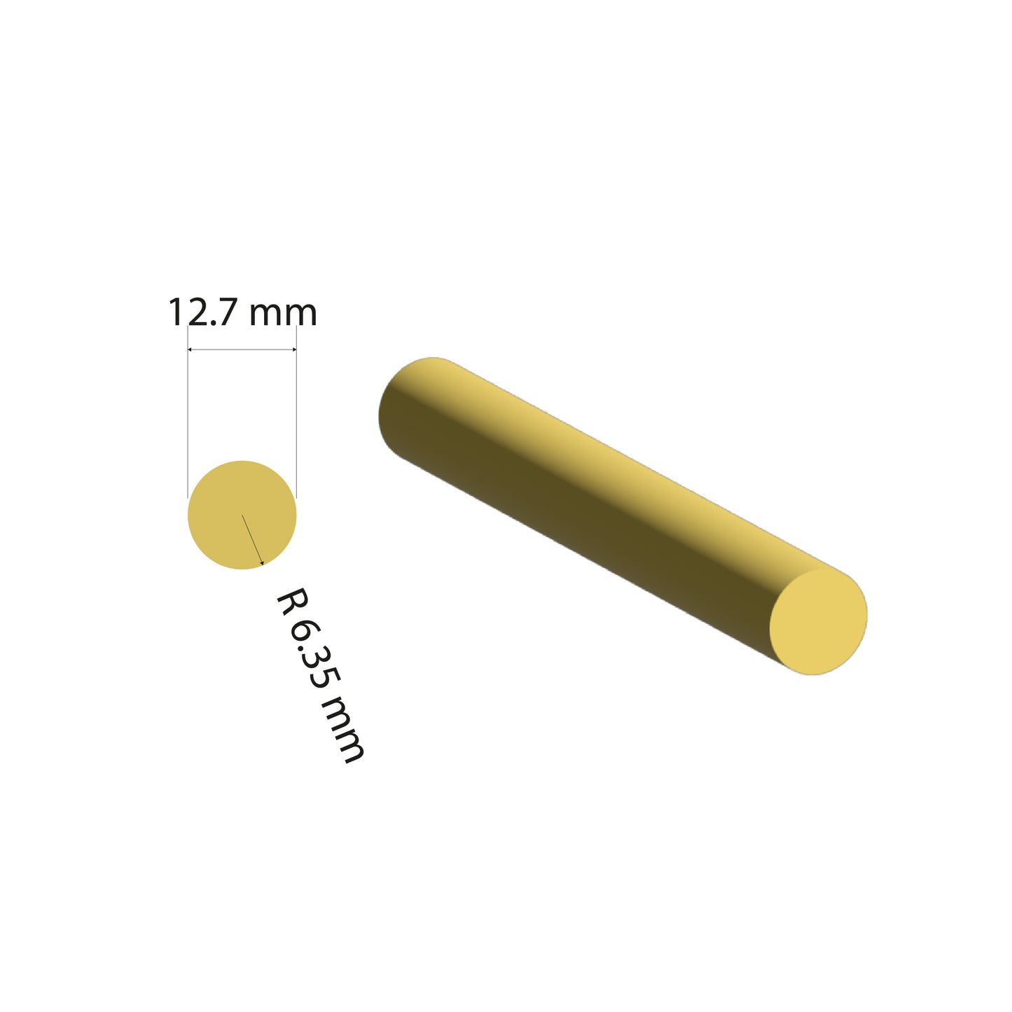 Brass Solid Rod C385 Alloy 12.7mm Diameter