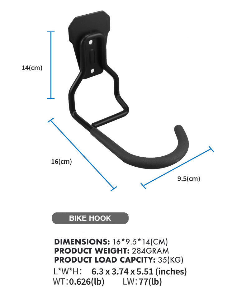 Bicycle Hook Wall Mount | Heavy Duty | Garage Storage Organiser