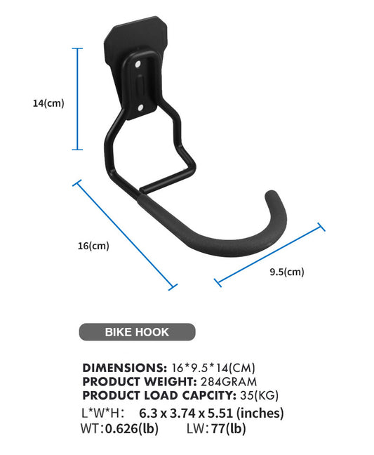 Bicycle Hook Wall Mount | Heavy Duty | Garage Storage Organiser