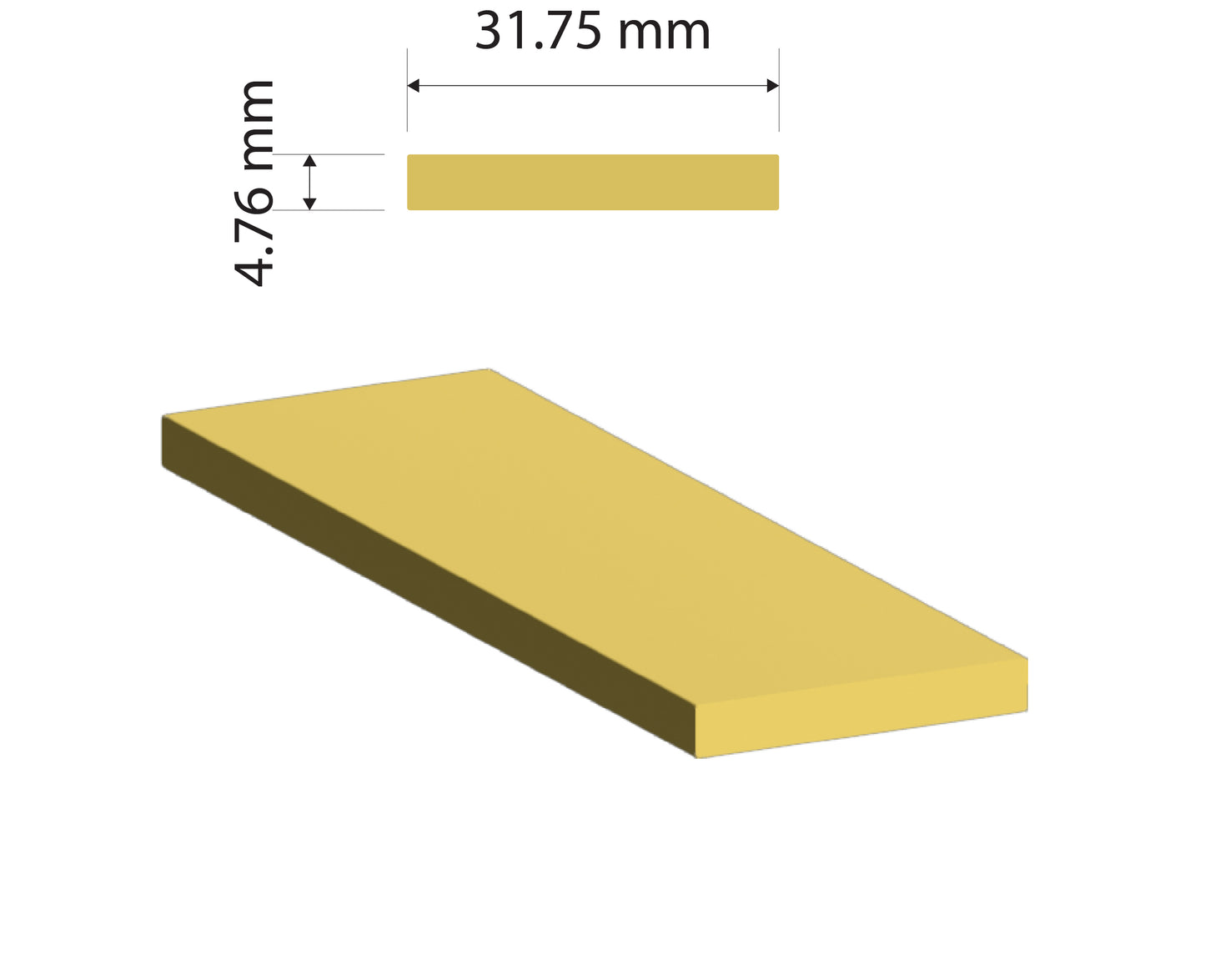Brass Flat Bar 31.75mm x 4.76mm C380