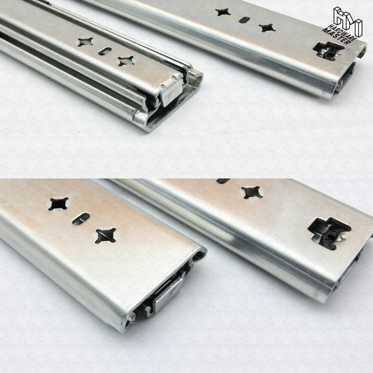 125kg Non-Locking Drawer Slides | 2 Pairs | Medium Duty | Full Extension