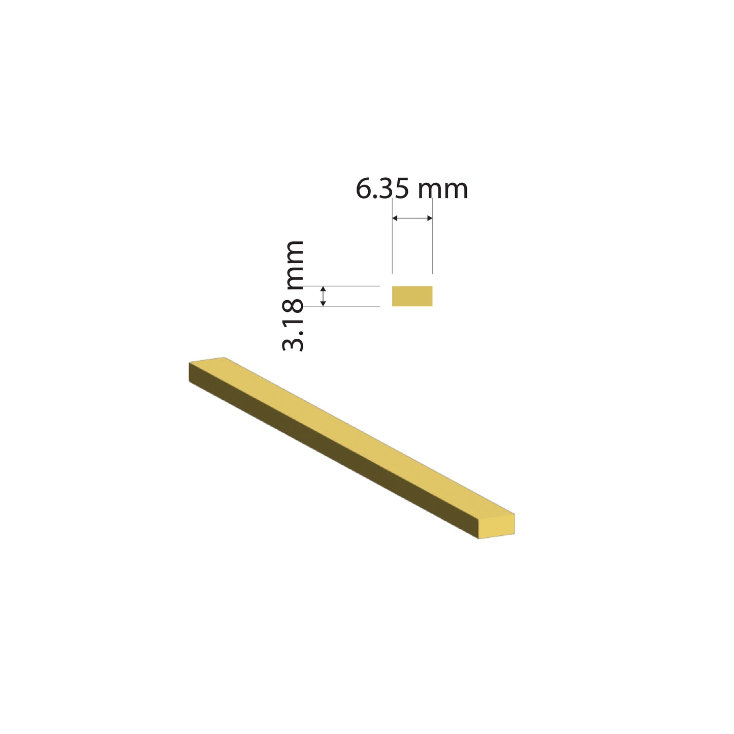 Brass Flat Bar | 6.35x3.18mm | C380 Alloy | Custom Length