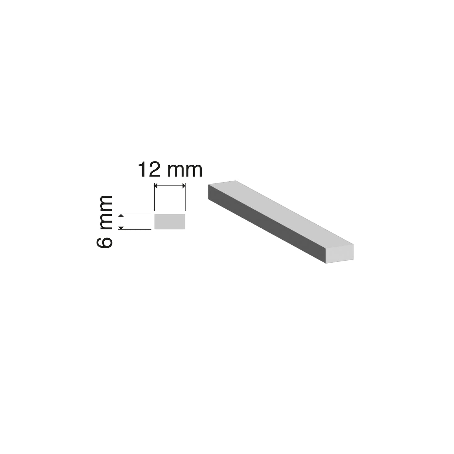 Aluminium Flat Bar | 12x6mm | 6060 T5 Alloy | Custom Length