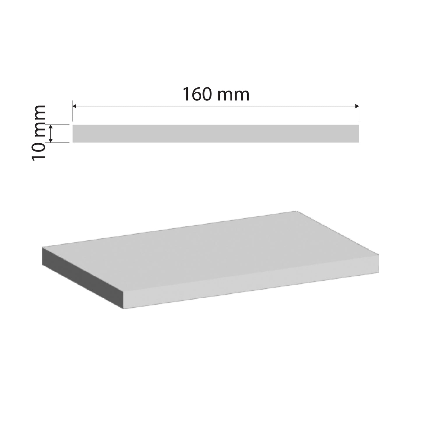 Aluminium Flat Bar | 160x10mm | 6063 T5 Alloy | Custom Length