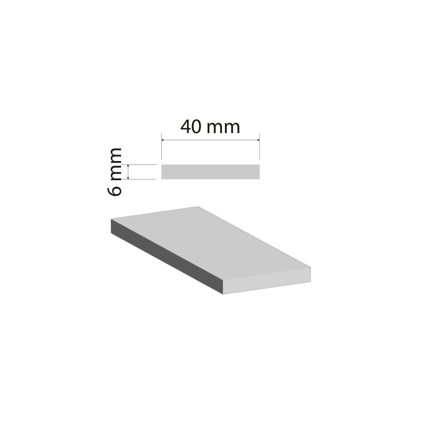 Aluminium Flat Bar | 40x6mm | 6060 T5 Alloy | Custom Length