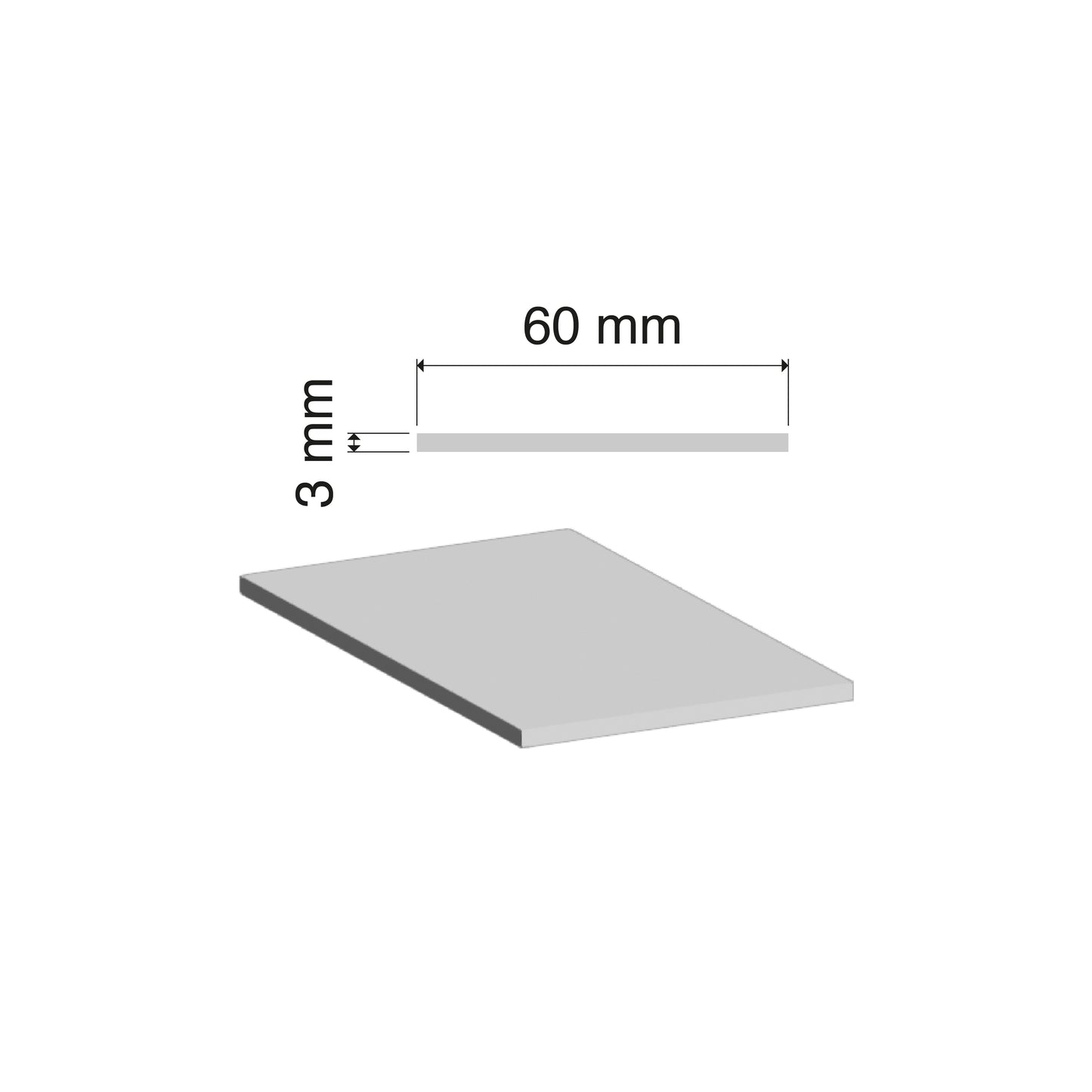 Aluminium Flat Bar | 60x3mm | 6060 T5 Alloy | Custom Length