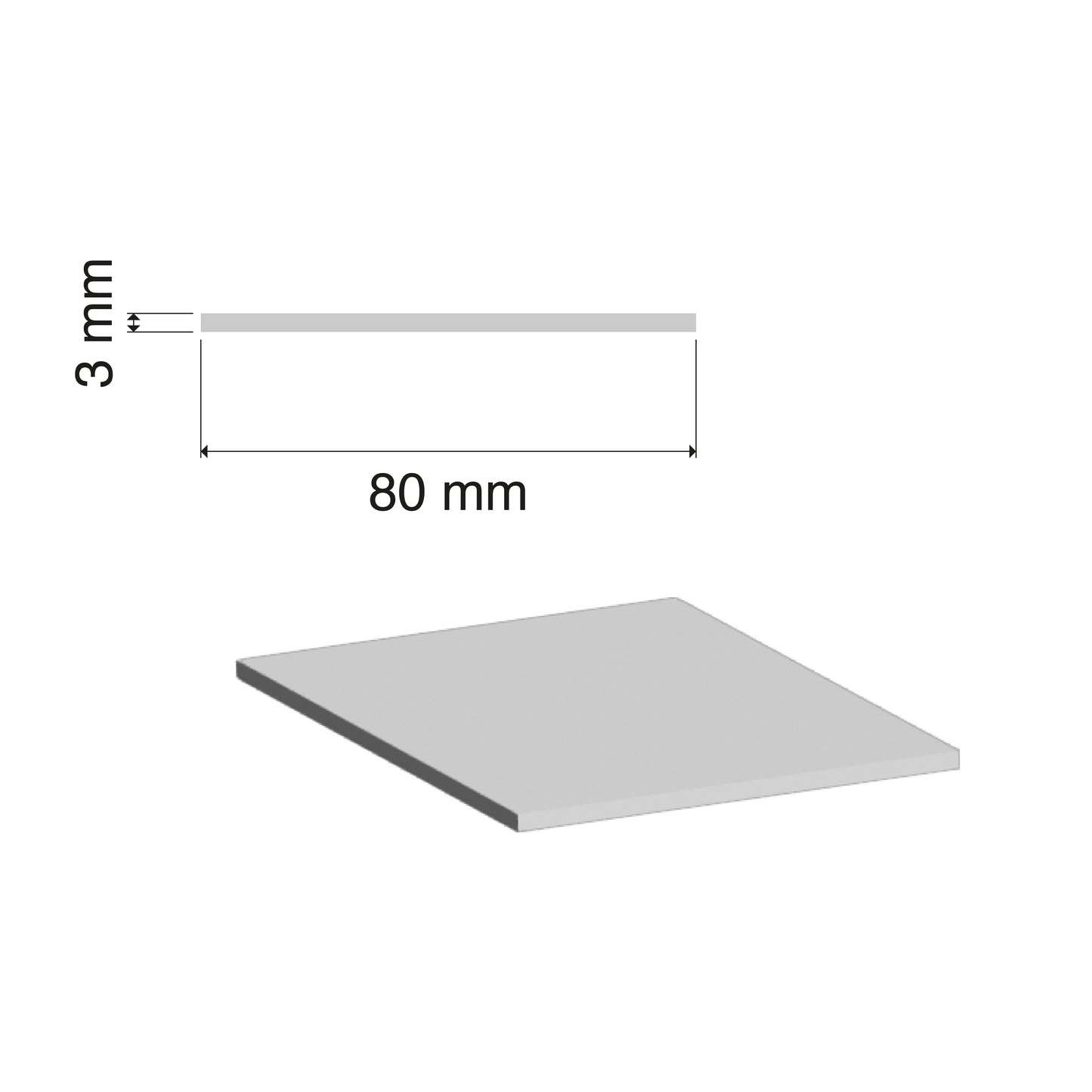 Aluminium Flat Bar | 80x3mm | 6063 T5 Alloy | Custom Length