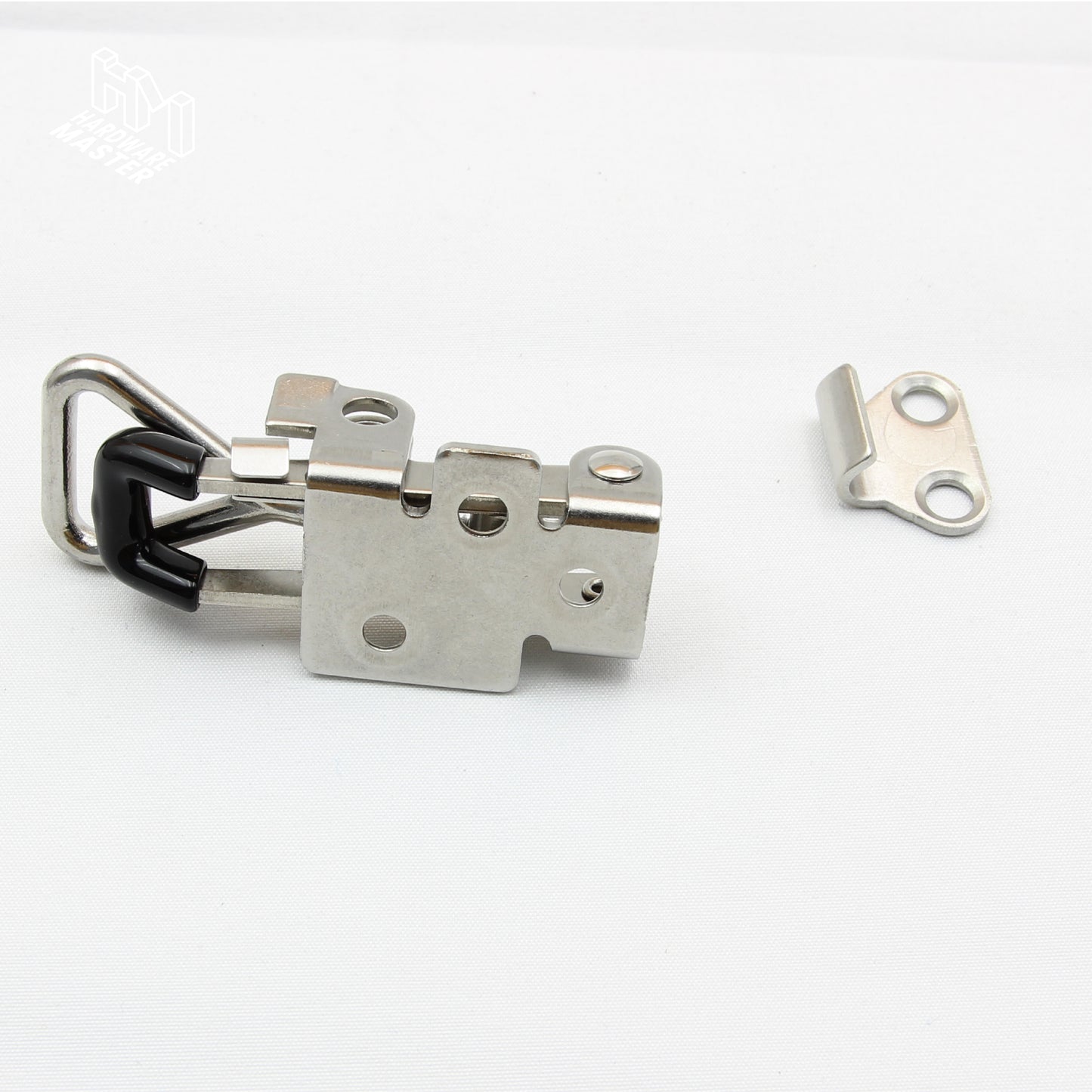 Small Over Centre Toggle Latch With Safety Catch | S304 Stainless Steel | Black | Lockable Fastener
