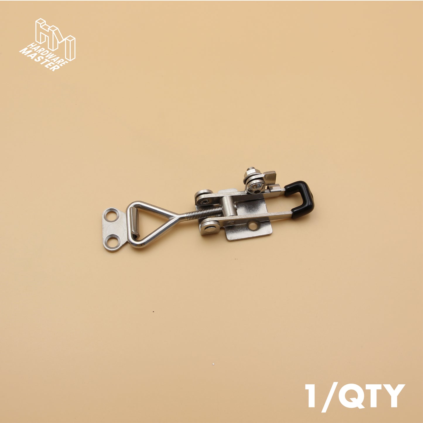 Small Over Centre Toggle Latch With Safety Catch | S304 Stainless Steel | Black | Lockable Fastener