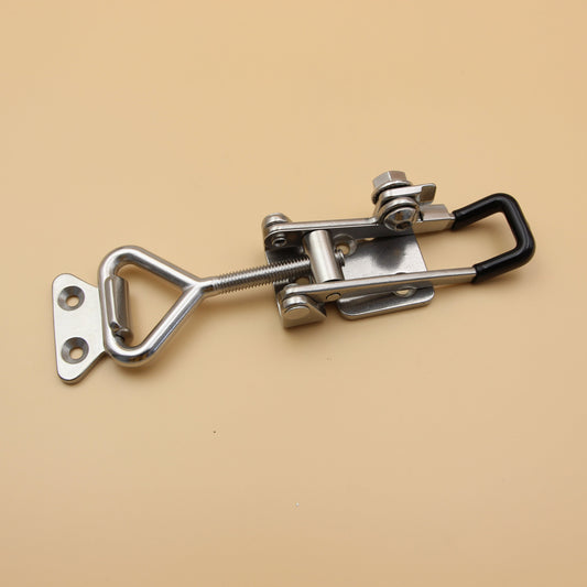 Large Over Centre Toggle Latch With Safety Catch | S304 Stainless Steel | Black | Lockable Fastener