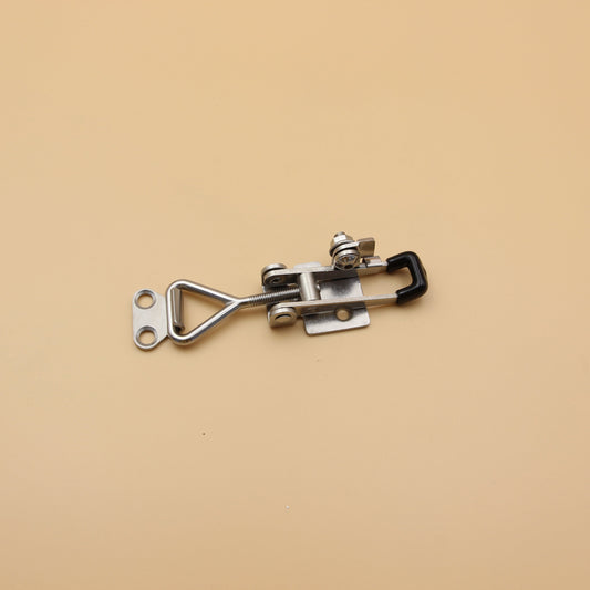 Small Over Centre Toggle Latch With Safety Catch | S304 Stainless Steel | Black | Lockable Fastener
