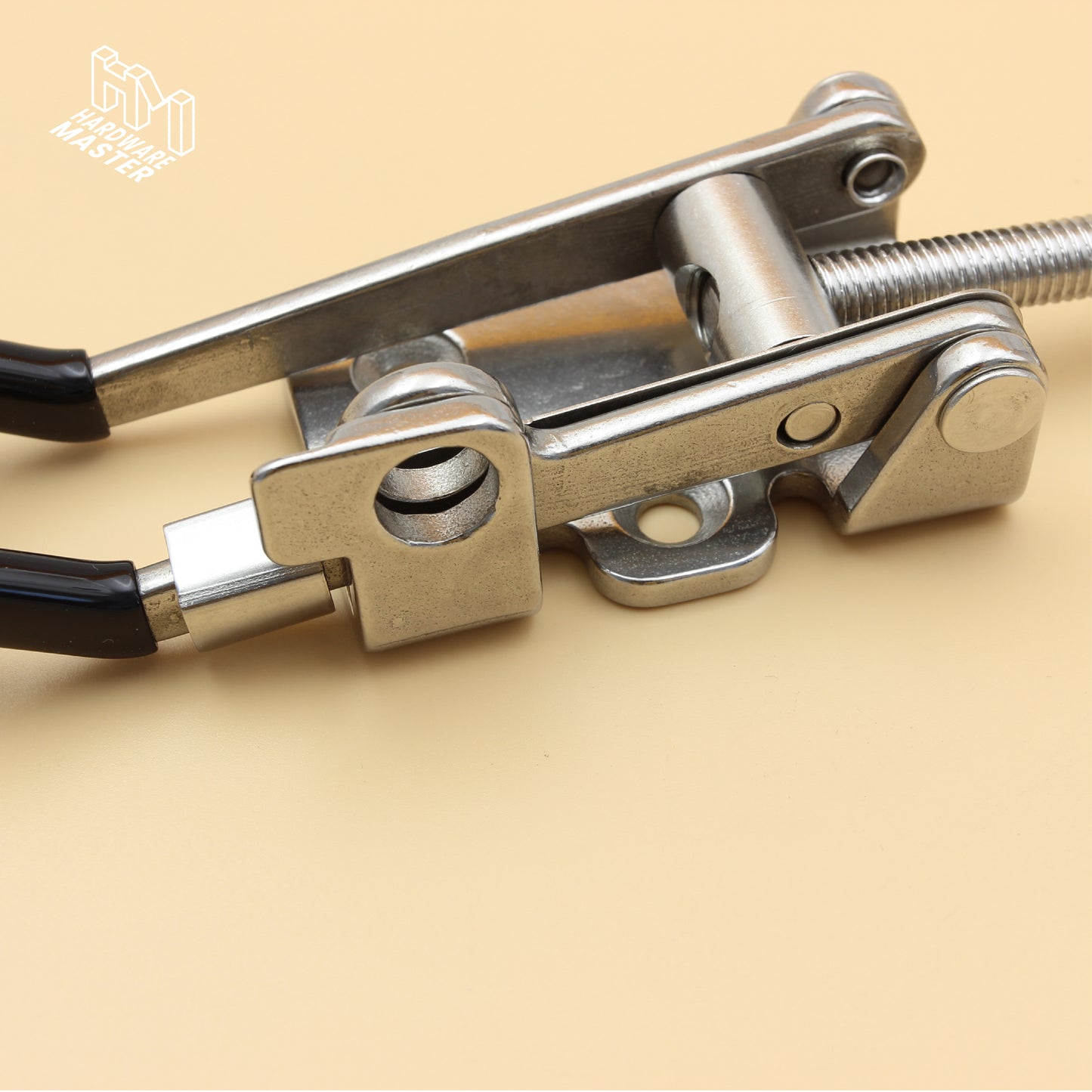 Large Over Centre Toggle Latch With Safety Catch | S304 Stainless Steel | Black | Lockable Fastener