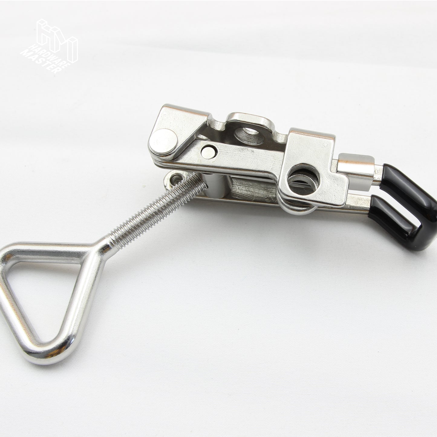 Large Over Centre Toggle Latch With Safety Catch | S304 Stainless Steel | Black | Lockable Fastener