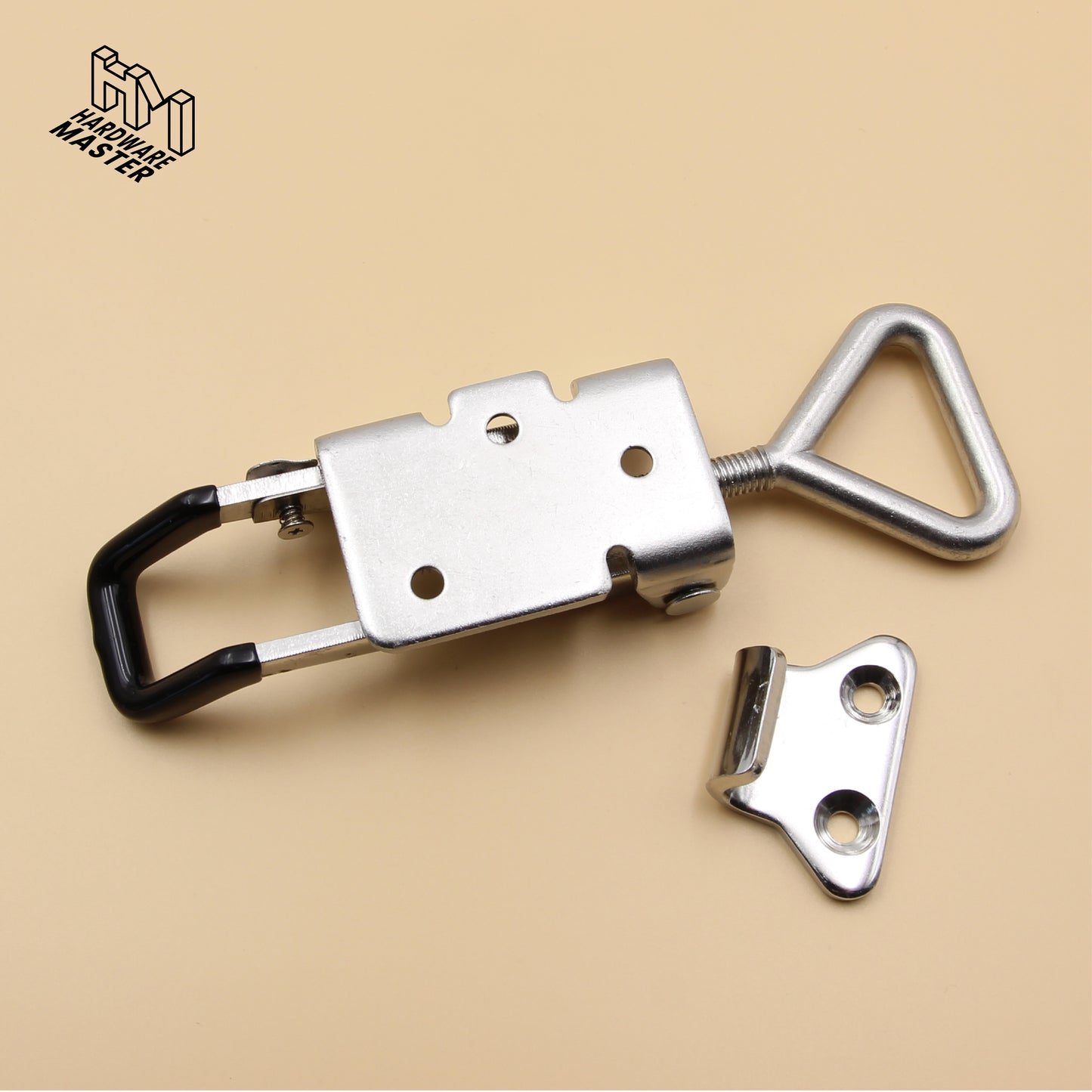 Black Large Over Centre Toggle Latch With Safety Catch | S304 Stainless Steel | Lockable Fastener