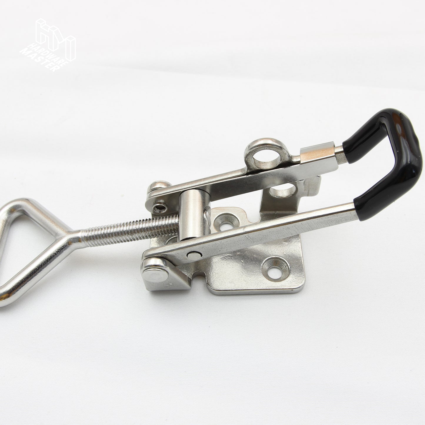 Large Over Centre Toggle Latch With Safety Catch | S304 Stainless Steel | Black | Lockable Fastener