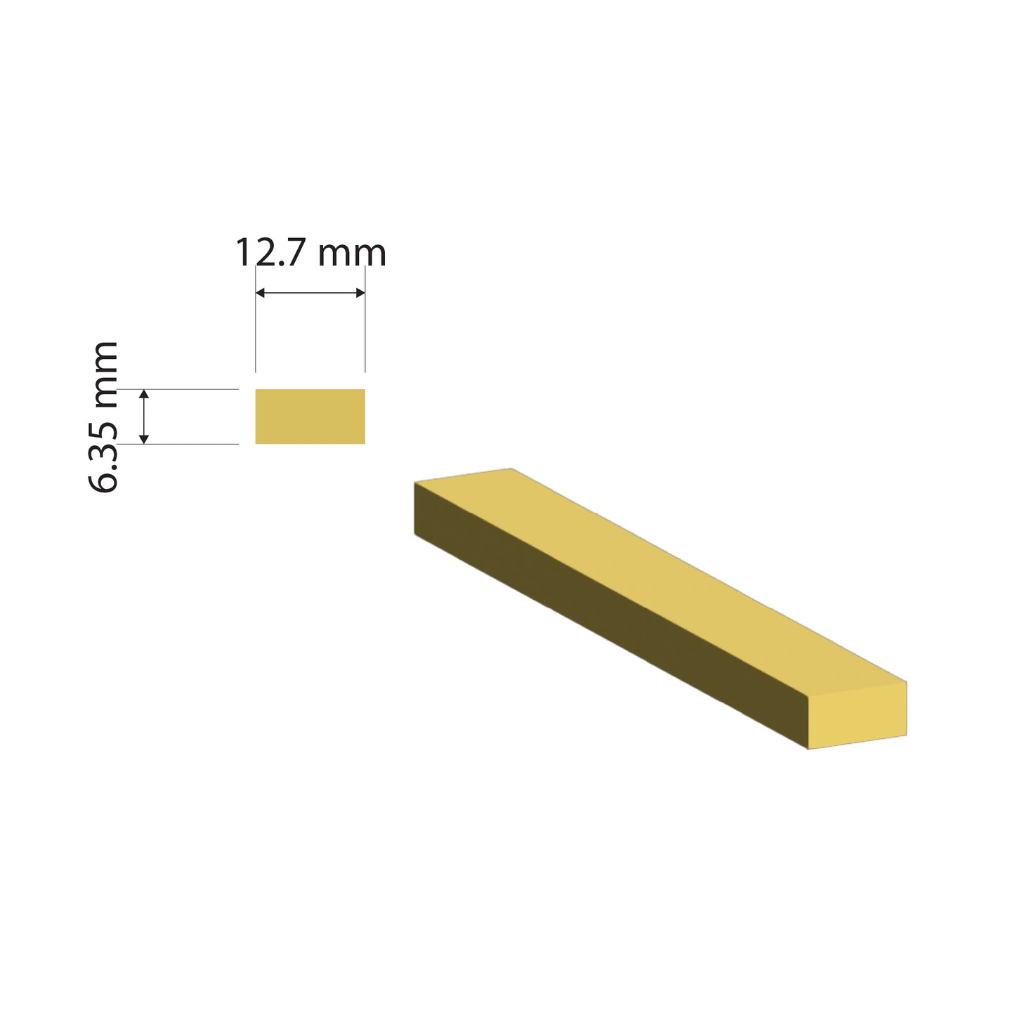 Brass Flat Bar | 12.7x6.35mm | C380 Alloy | Custom Length