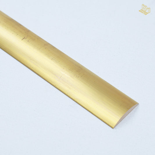 Brass Solid Half Round Rod | 25.4x4.76mm | C380 Alloy | Custom Length