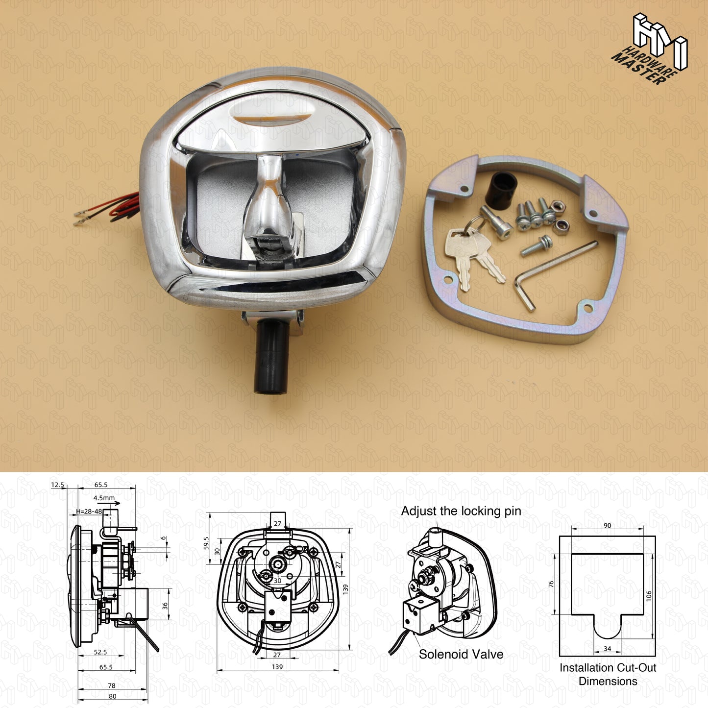 12V Central Lock | Whale Tail Lock | Compression Lock | High Security Lock | Power Operate Lock | For Toolbox Canopy