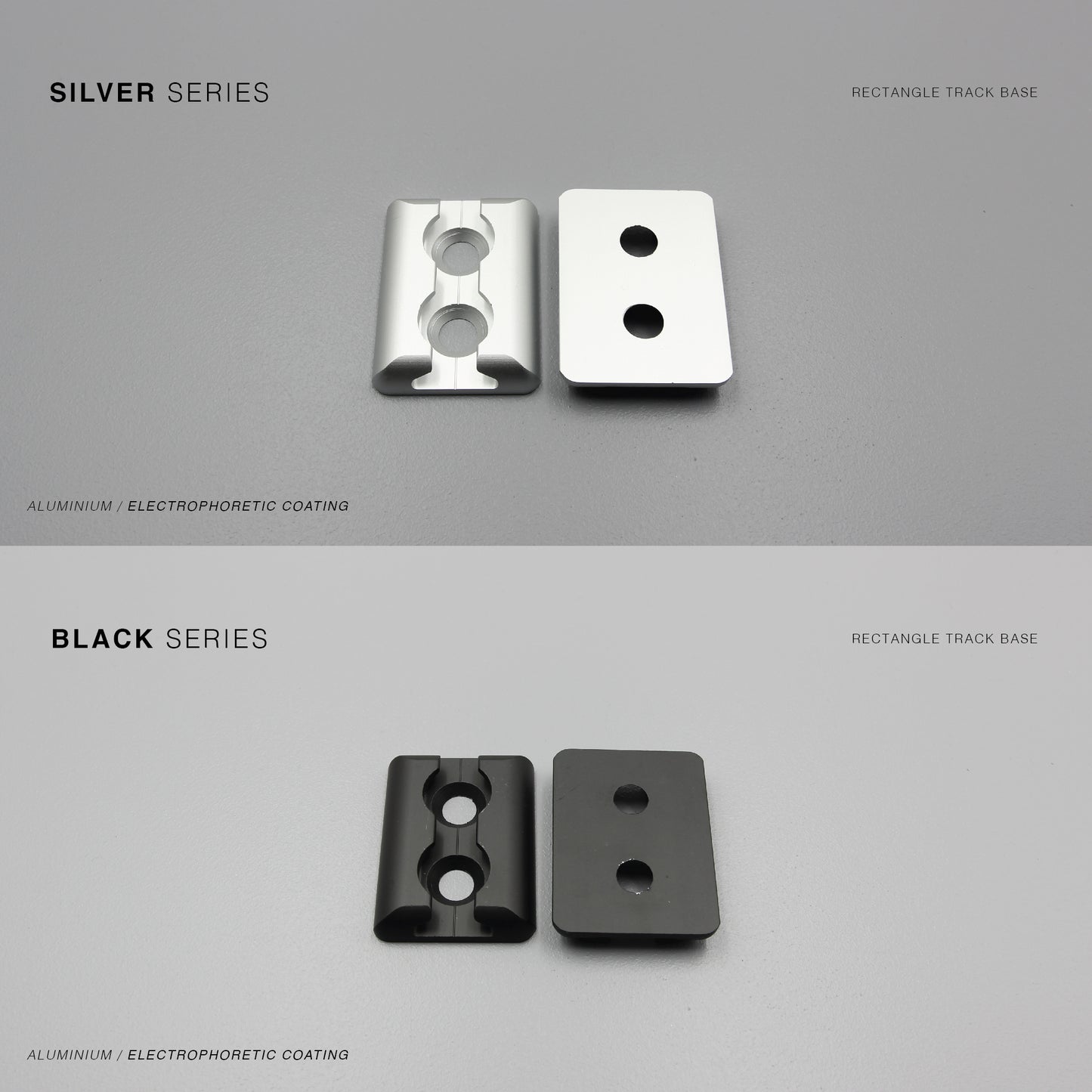 Aluminium Silver Cargo L Track Flush Mount Rectangle Base