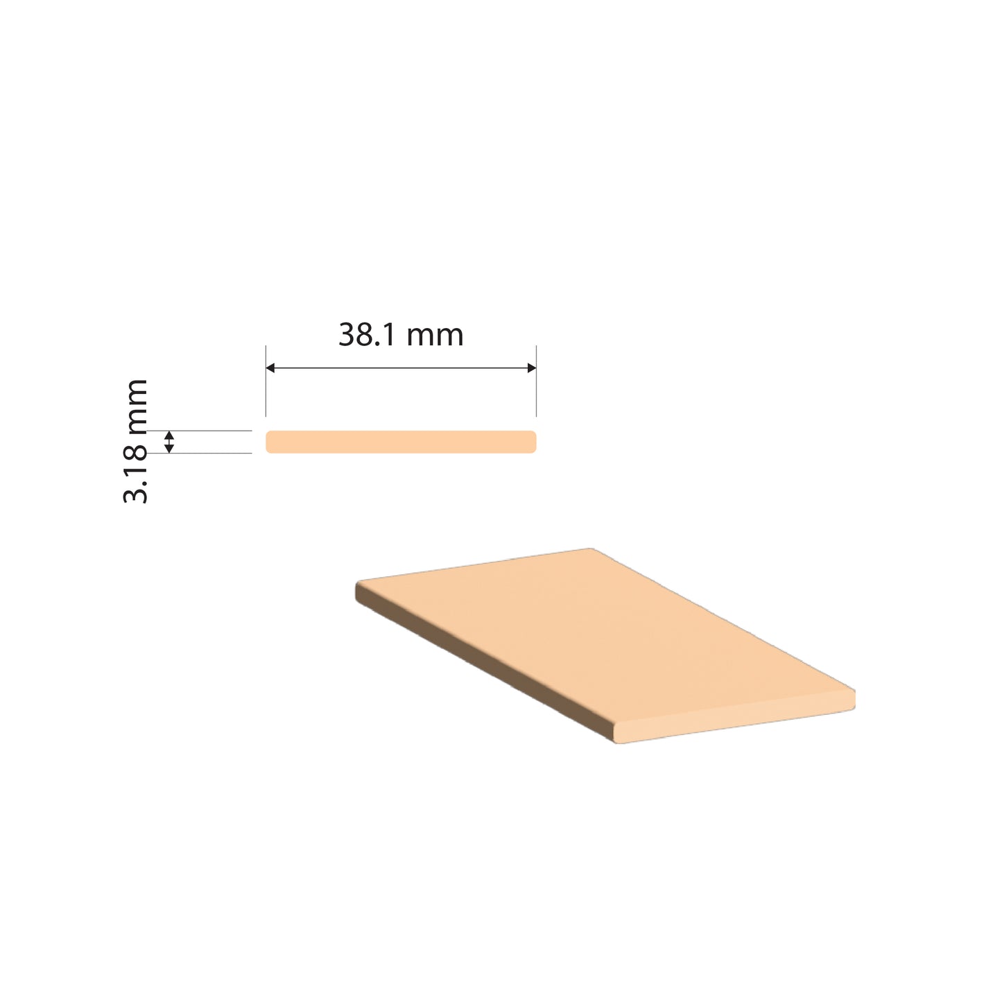 Copper Flat Bar | 38.1x3.18mm | C110 Alloy | Custom Length