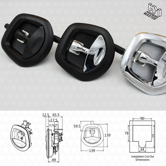 Whale Tail T-Handle Lock | 3-Point Compression Security Lock | Toolbox Canopy Lock