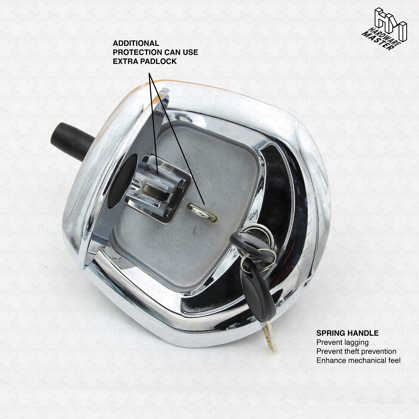 Whale Tail T-Handle Lock | 3-Point Compression Security Lock | Toolbox Canopy Lock
