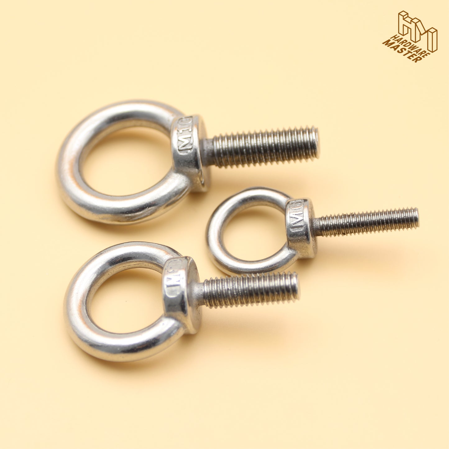 2 Sets - Stainless Steel Unistrut Eye Bolt Tie Down Kit | M6 / M8 / M10