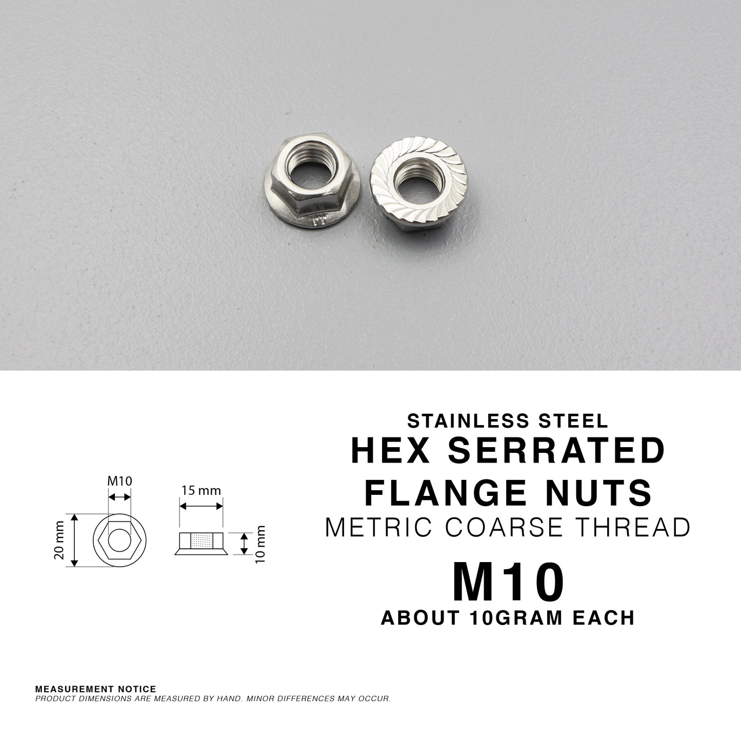 Stainless Steel Serrated Flange Nuts Metric Coarse Thread M6 M8 M10 Hex Lock Nut