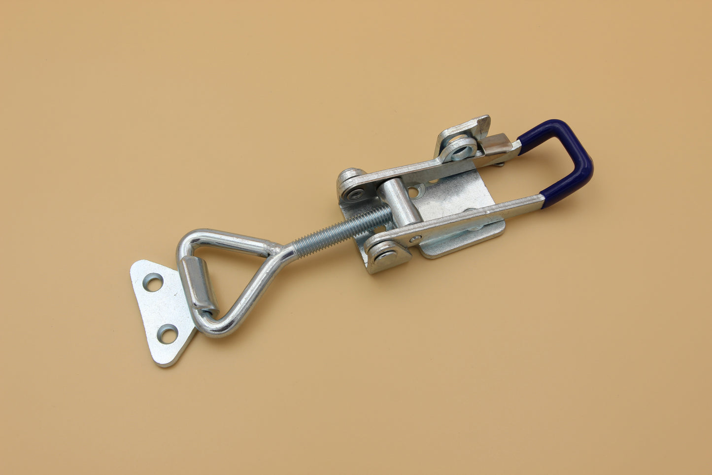 Large Over Center Toggle Latch With Safety Catch | Zinc Plated | Blue | Heavy Duty | Lockable