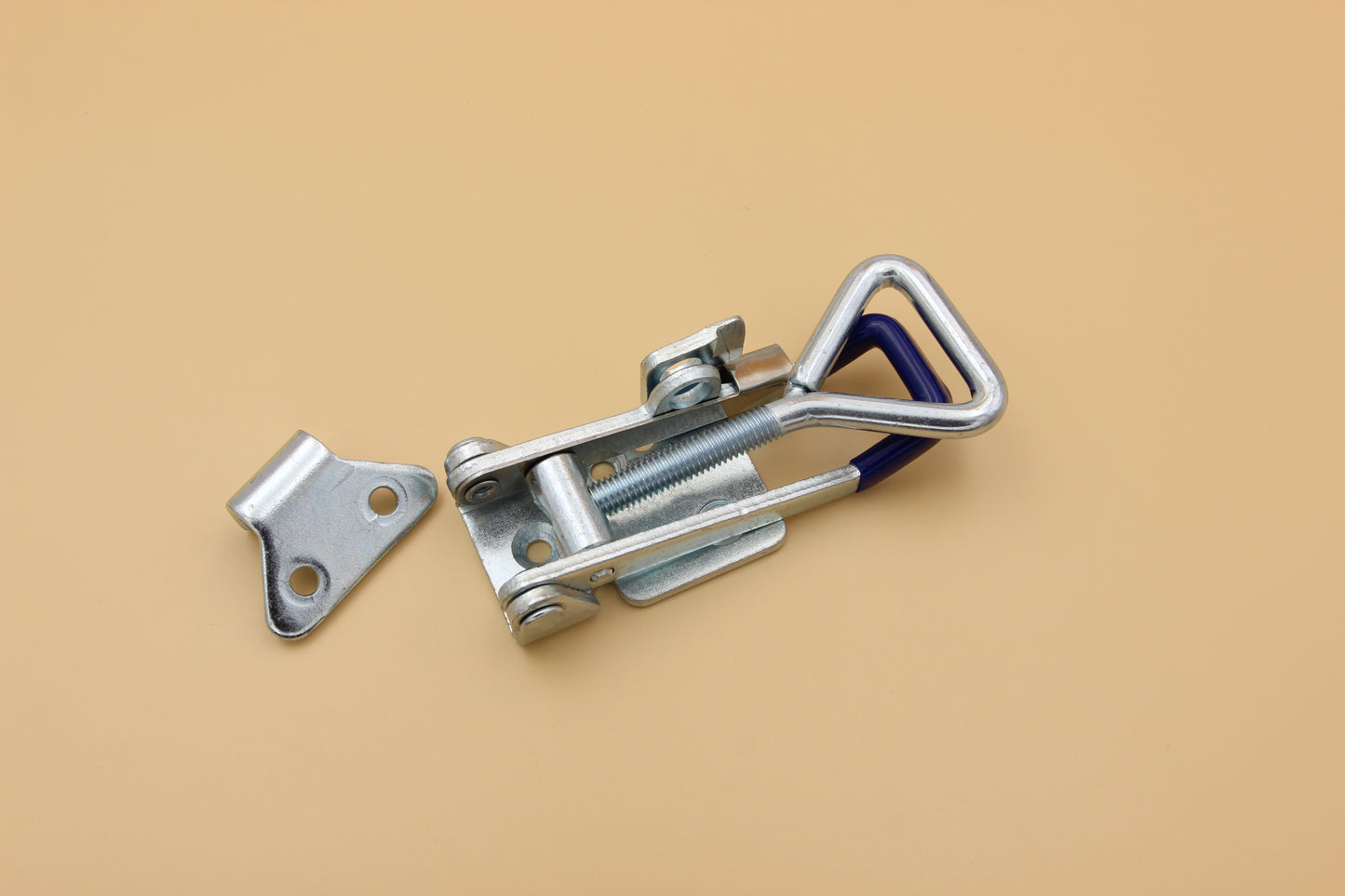Large Over Center Toggle Latch With Safety Catch | Zinc Plated | Blue | Heavy Duty | Lockable
