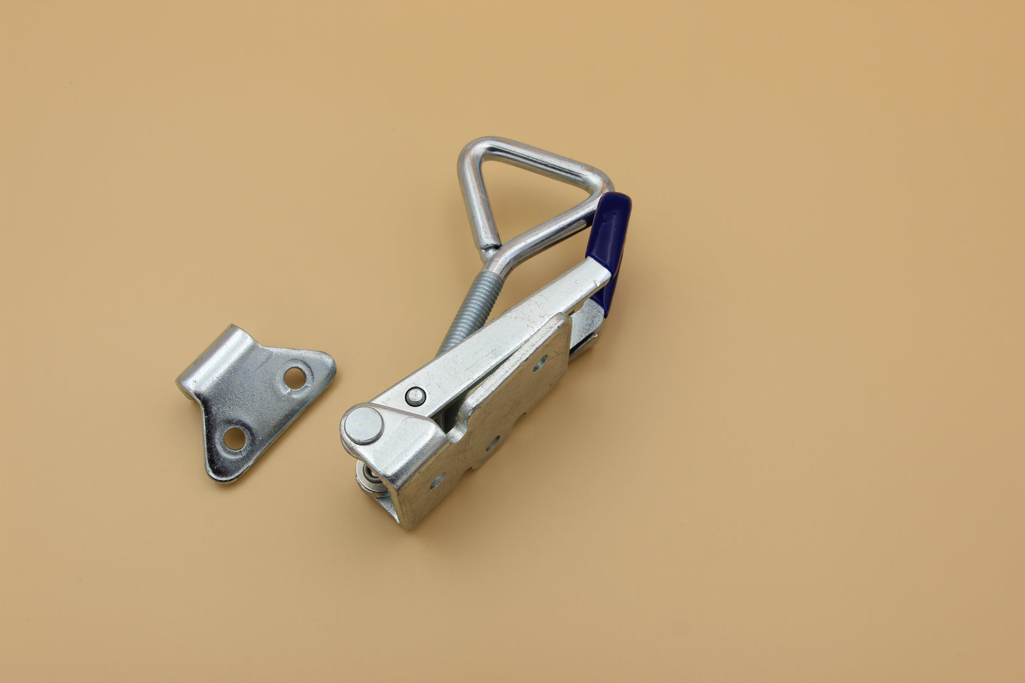 Large Over Center Toggle Latch With Safety Catch | Zinc Plated | Blue | Heavy Duty | Lockable