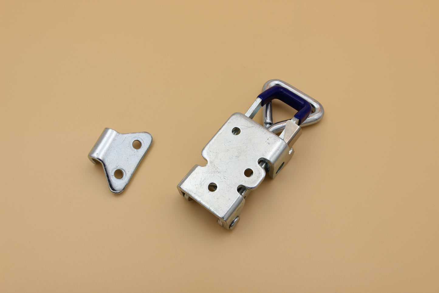 Large Over Center Toggle Latch With Safety Catch | Zinc Plated | Blue | Heavy Duty | Lockable