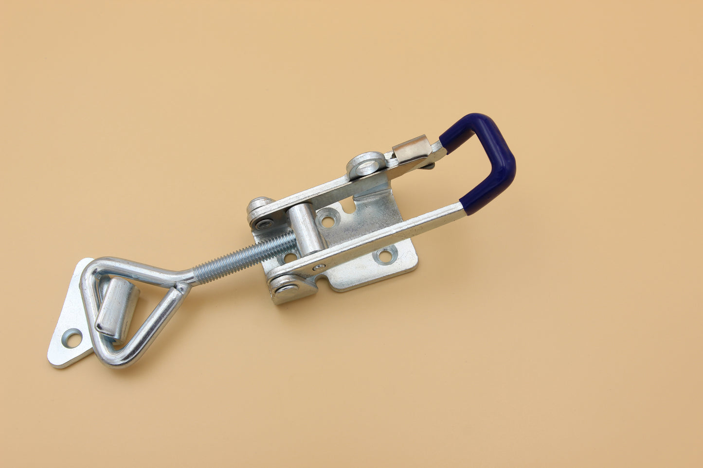 Large Over Center Toggle Latch With Safety Catch | Zinc Plated | Blue | Heavy Duty | Lockable