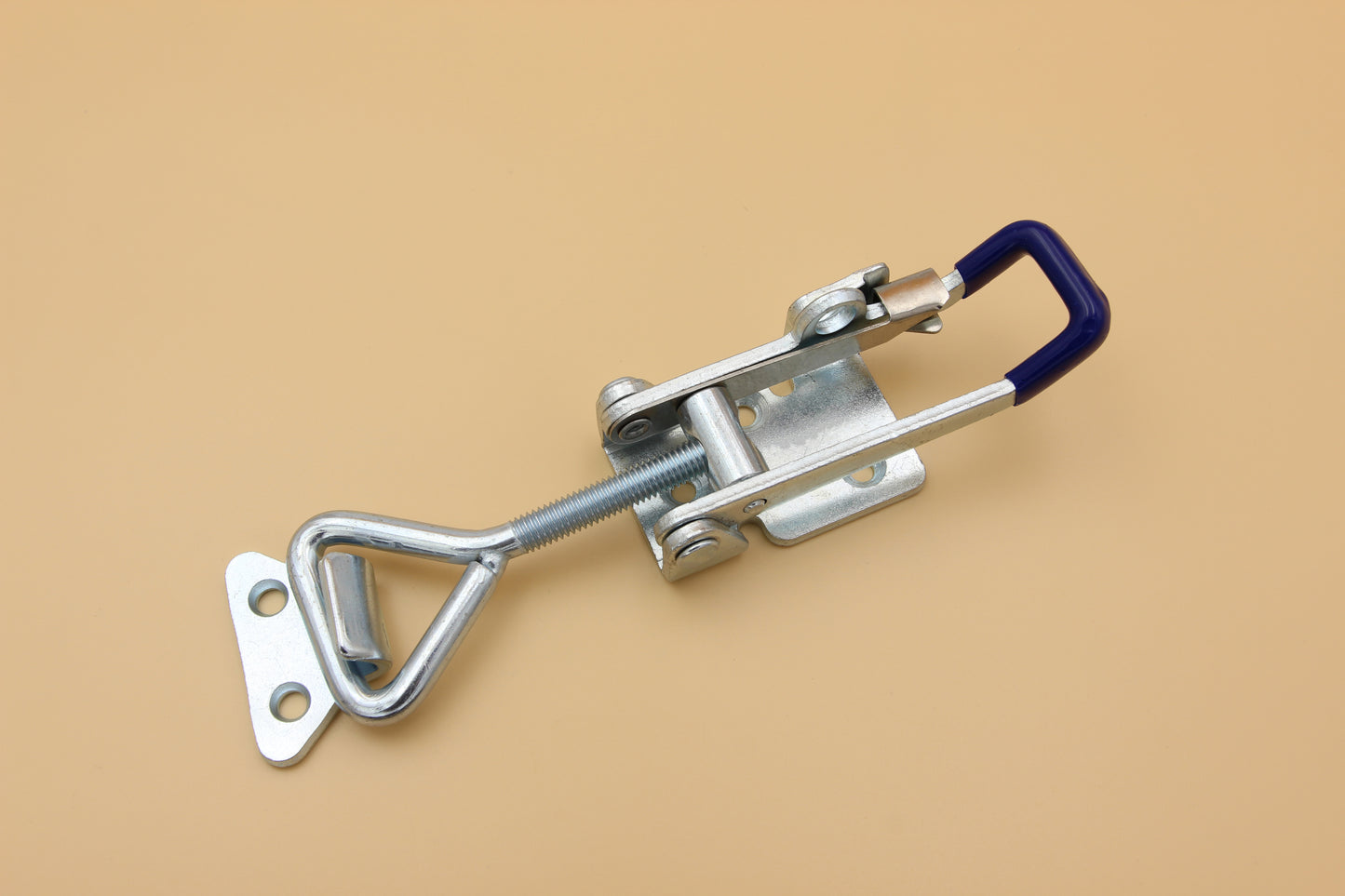 Large Over Center Toggle Latch With Safety Catch | Zinc Plated | Blue | Heavy Duty | Lockable