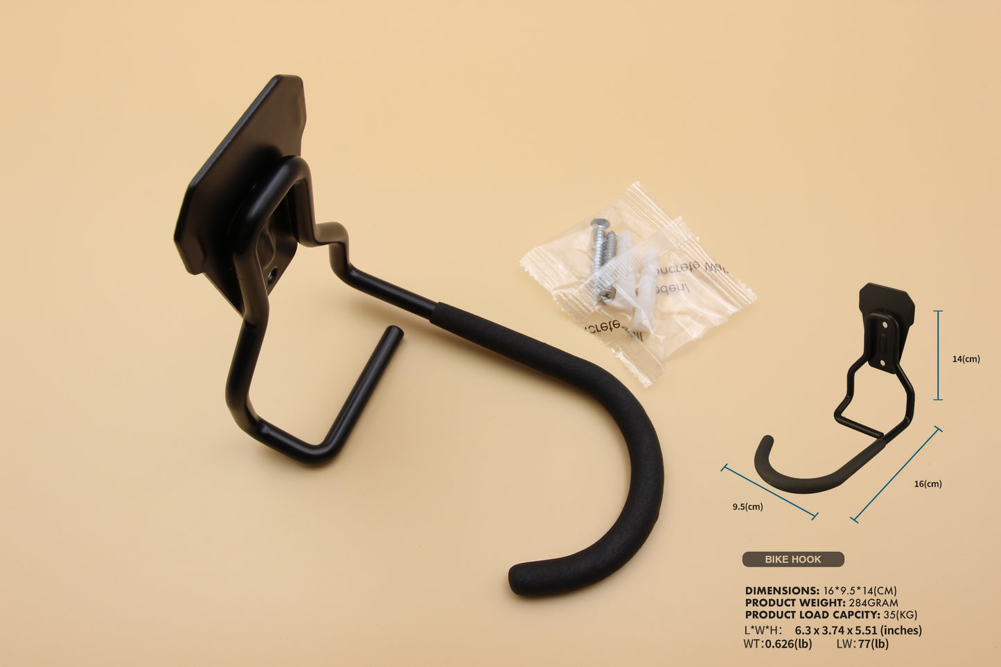 Bicycle Hook Wall Mount | Heavy Duty | Garage Storage Organiser