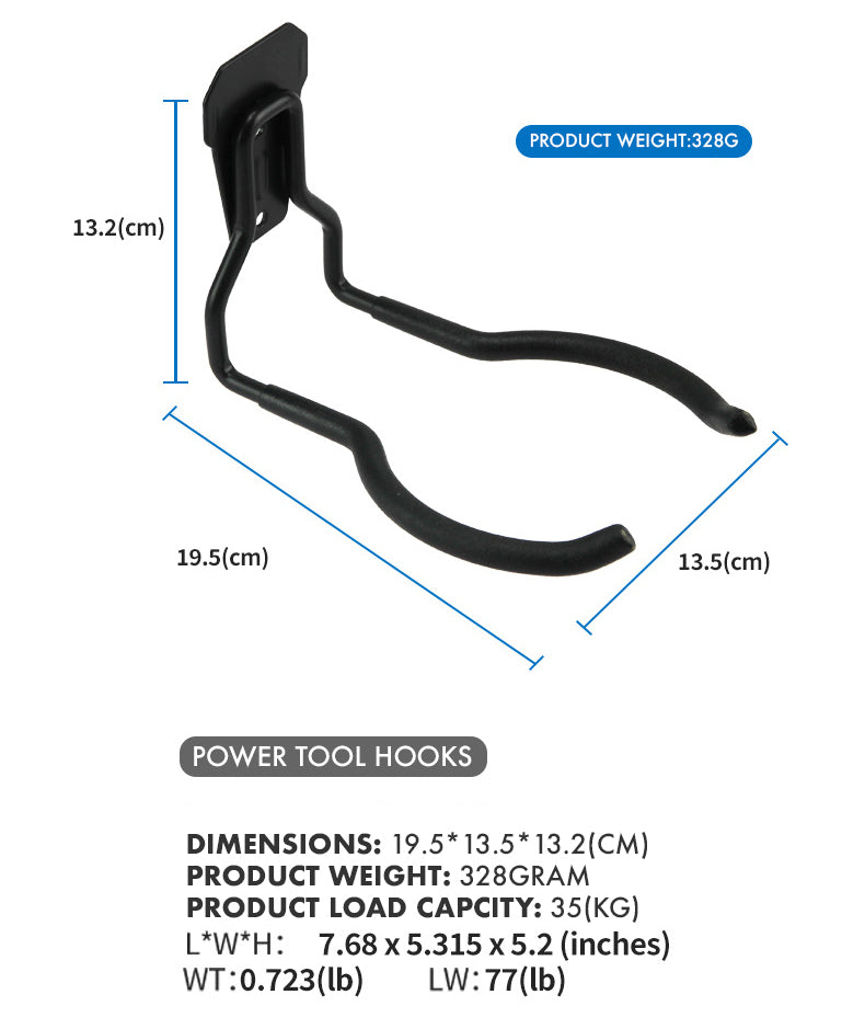 Storage Hooks & Drill Bit Organiser Heavy Duty | Wall Mount