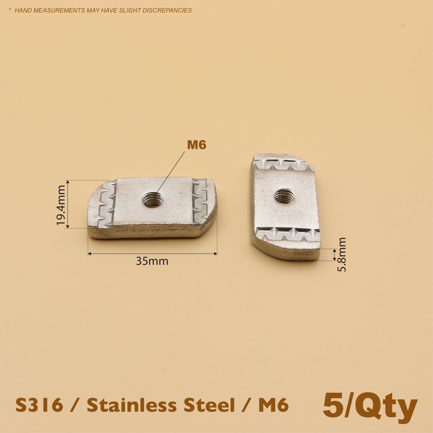 Unistrut Channel Nut | Stainless Steel S316 Unistrut Plain Nut (M6/M10)