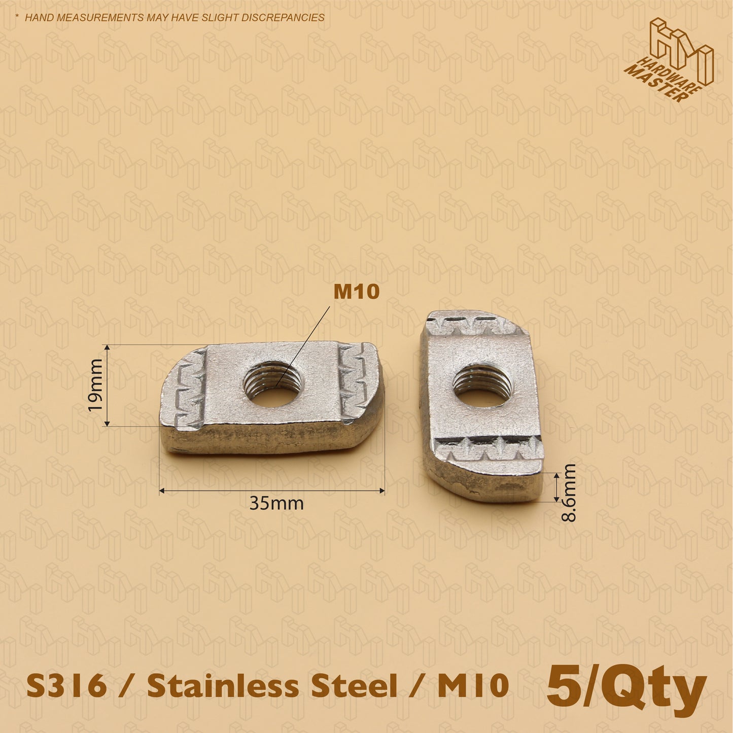 Unistrut Channel Nut | Stainless Steel S316 Unistrut Plain Nut (M6/M10)