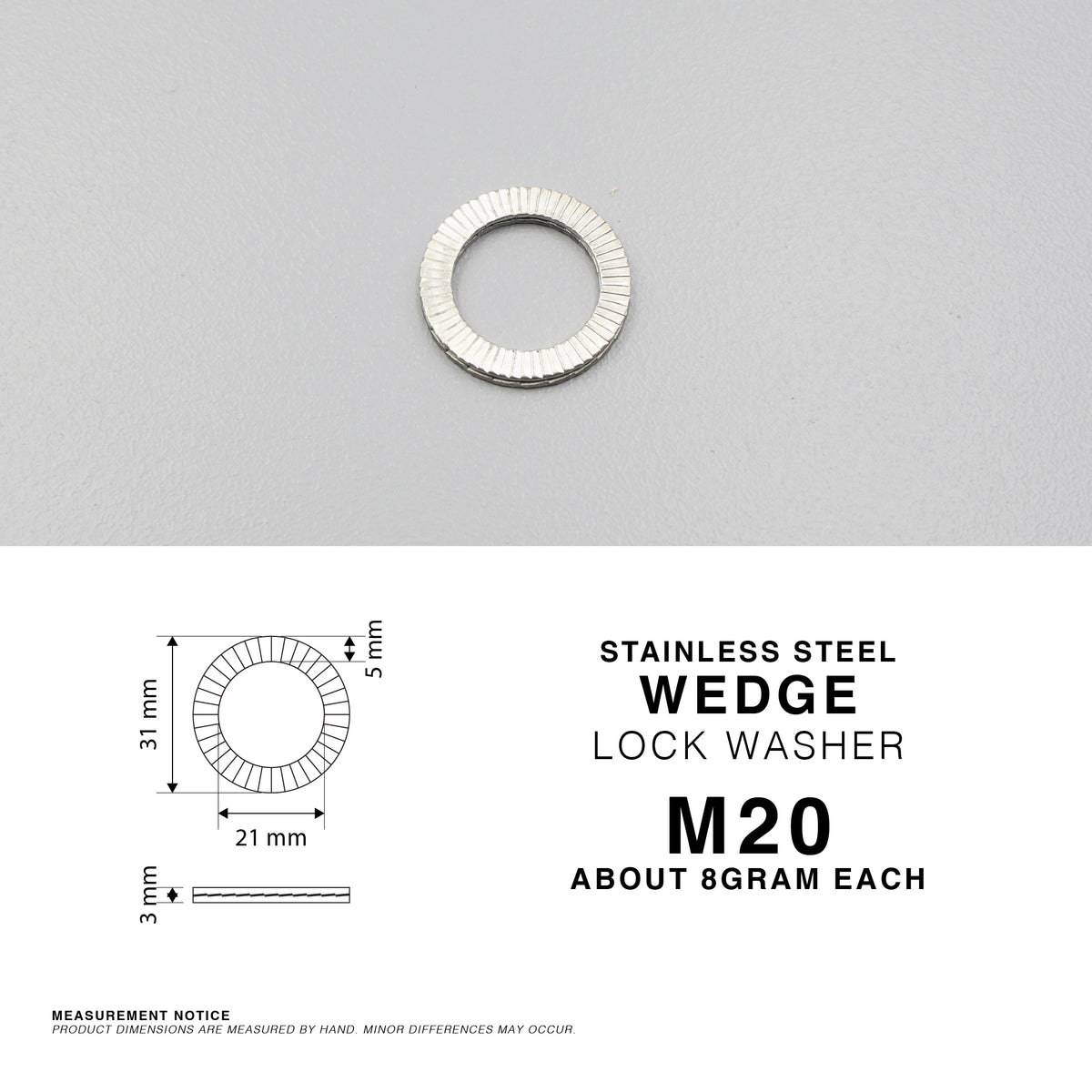 S304 Stainless Steel Wedge Lock Washer Self Locking Anti Vibration Washer M6-M20
