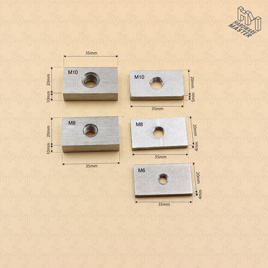 S304 Stainless Steel Slot Channel Nut Sliding T-Nut M6 M8 M10 35x20mm Rack Track