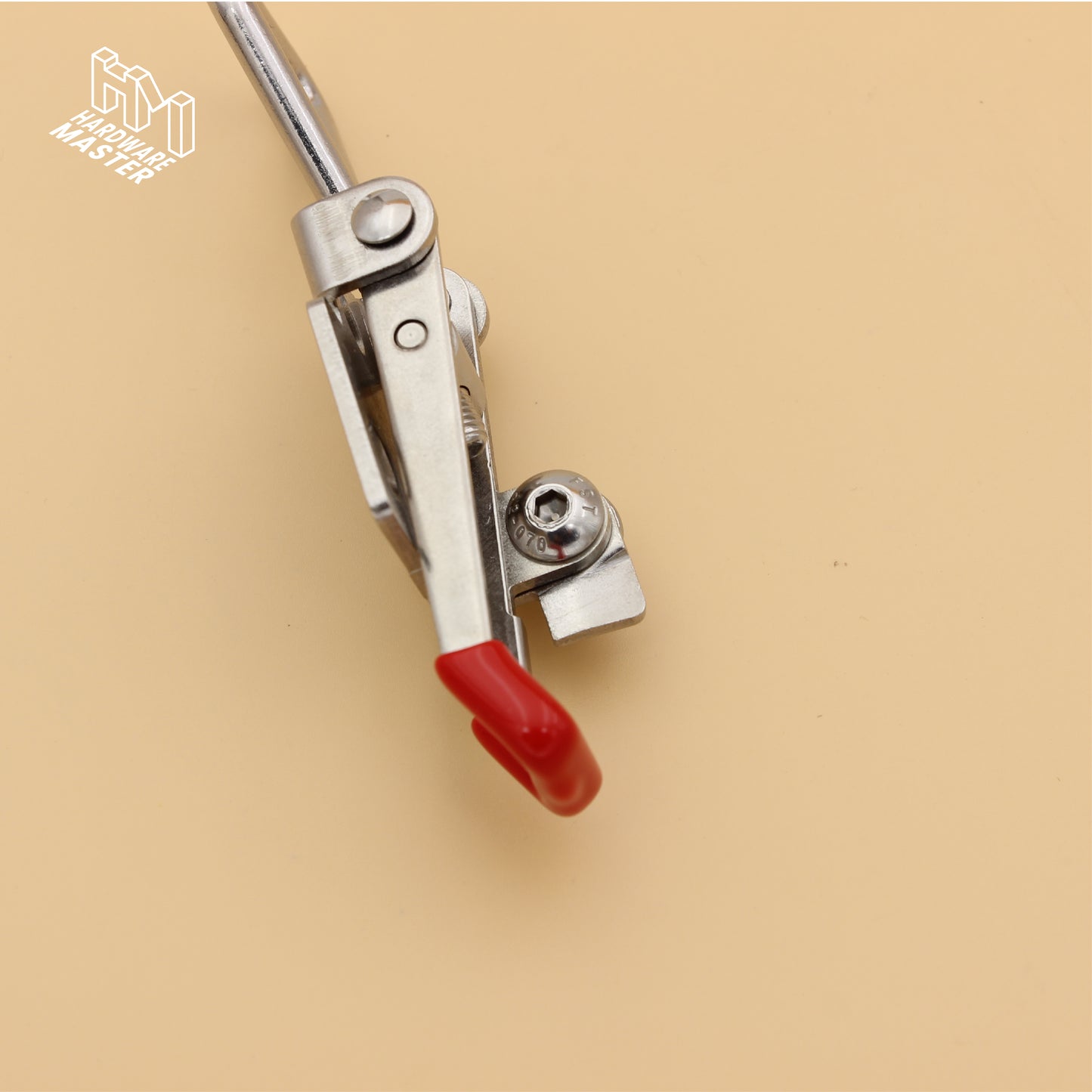 Small Over Centre Toggle Latch With Safety Catch | S304 Stainless Steel | Red | Lockable Fastener