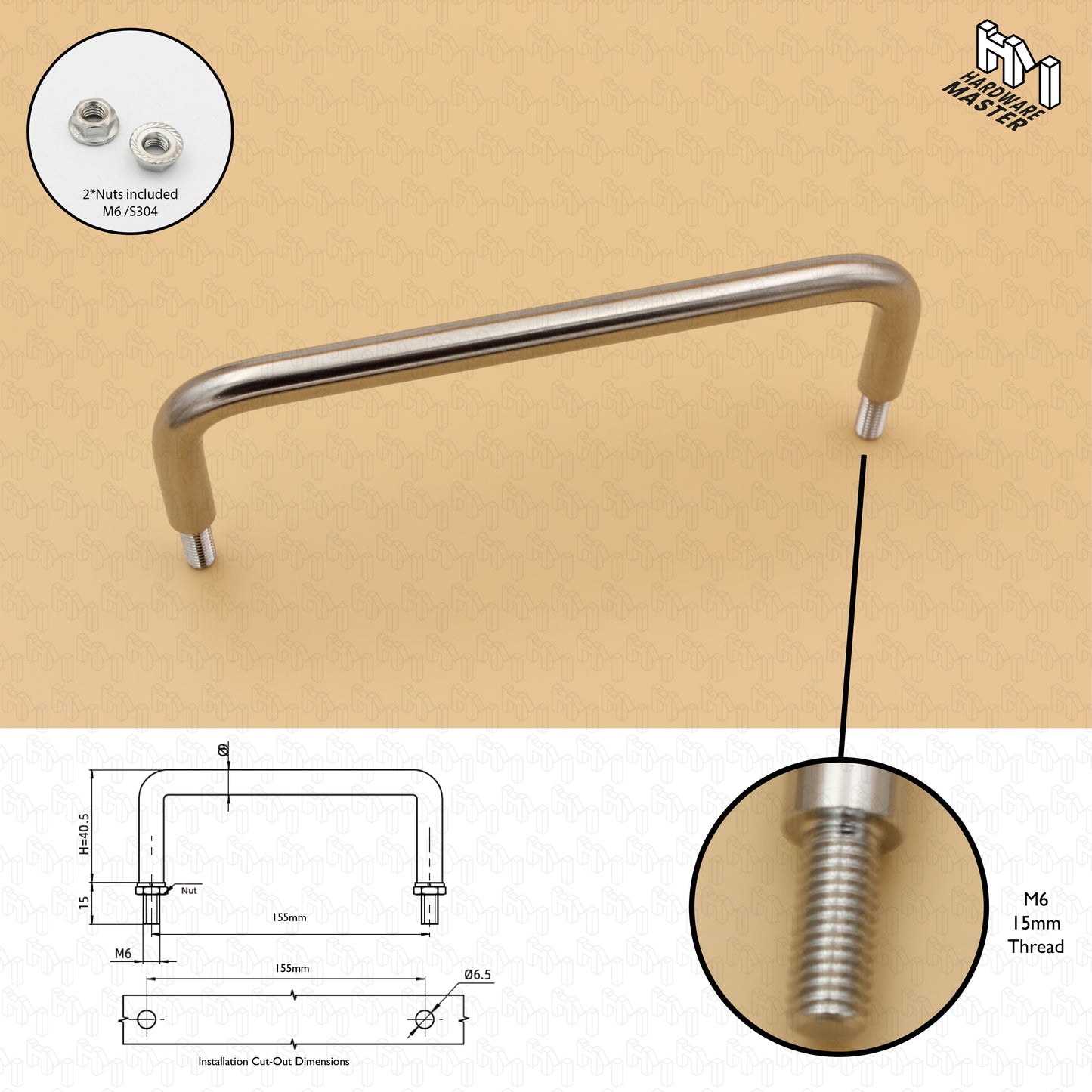 100mm 135mm 155mm | D-Pull Handle | Stainless Steel | Cabinet & Door Grab Handle