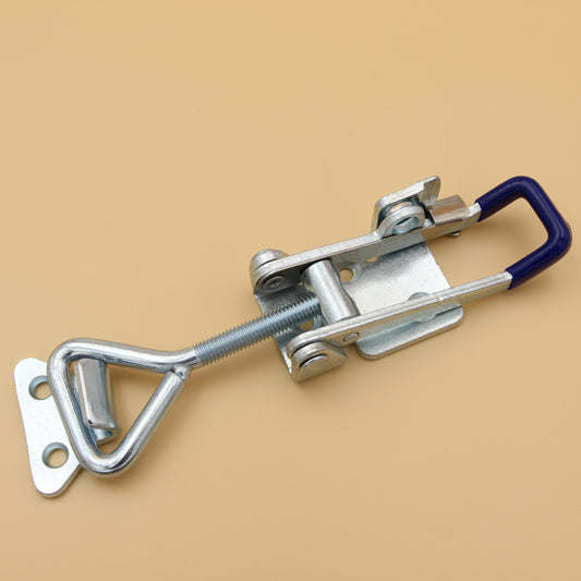 Large Over Center Toggle Latch With Safety Catch | Zinc Plated | Blue | Heavy Duty | Lockable