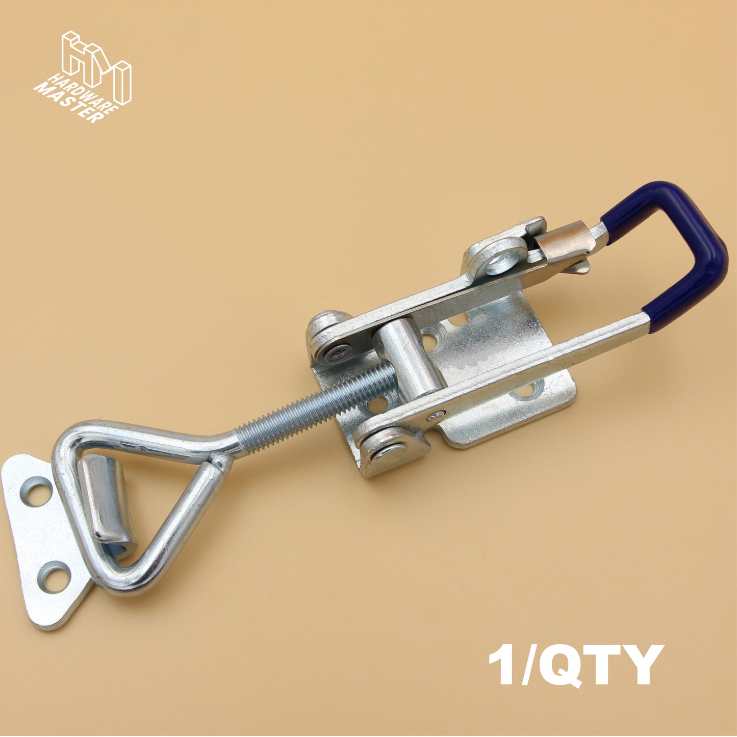 Large Over Center Toggle Latch With Safety Catch | Zinc Plated | Blue | Heavy Duty | Lockable