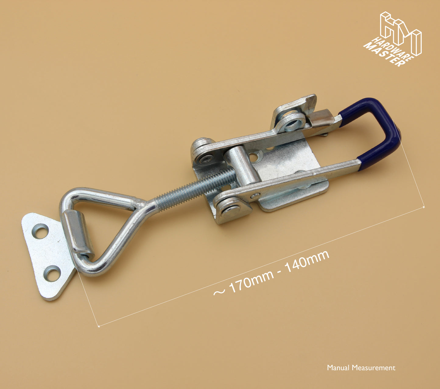 Large Over Center Toggle Latch With Safety Catch | Zinc Plated | Blue | Heavy Duty | Lockable