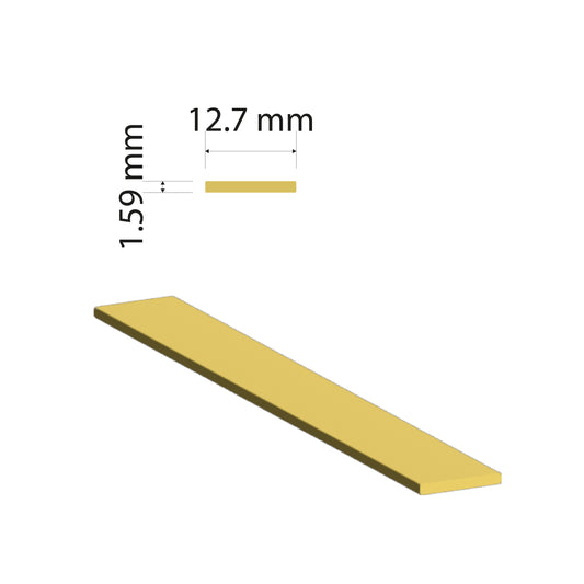 Brass Flat Bar 12.7mm x 1.59mm C380