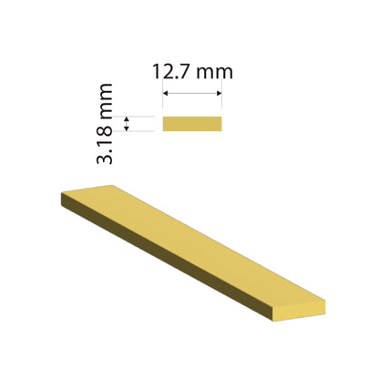 Brass Flat Bar 12.7mm x 3.18mm C380