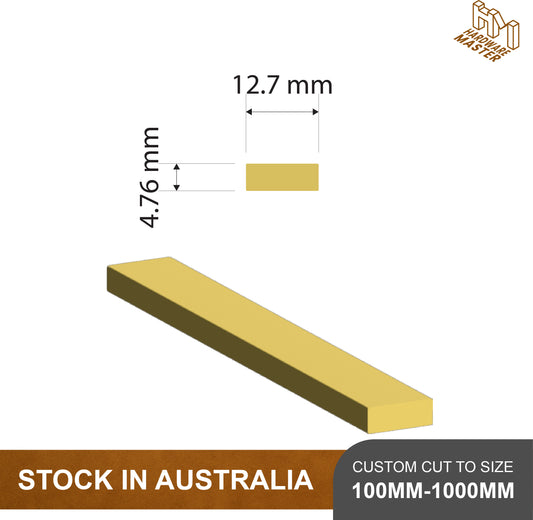 Brass Flat Bar | 12.7mm x 4.76mm | C380 | Custom Lengths Available