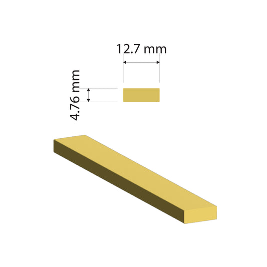 Brass Flat Bar 12.7mm x 4.76mm C380