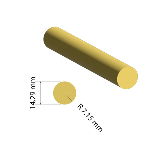 Brass Solid Rod – C385 Alloy | 14.29mm Diameter | Custom Lengths Available
